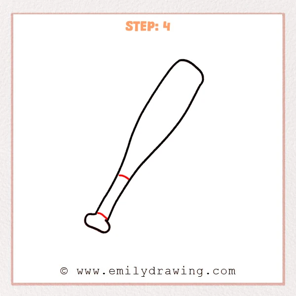 how to draw a baseball bat - Step 4